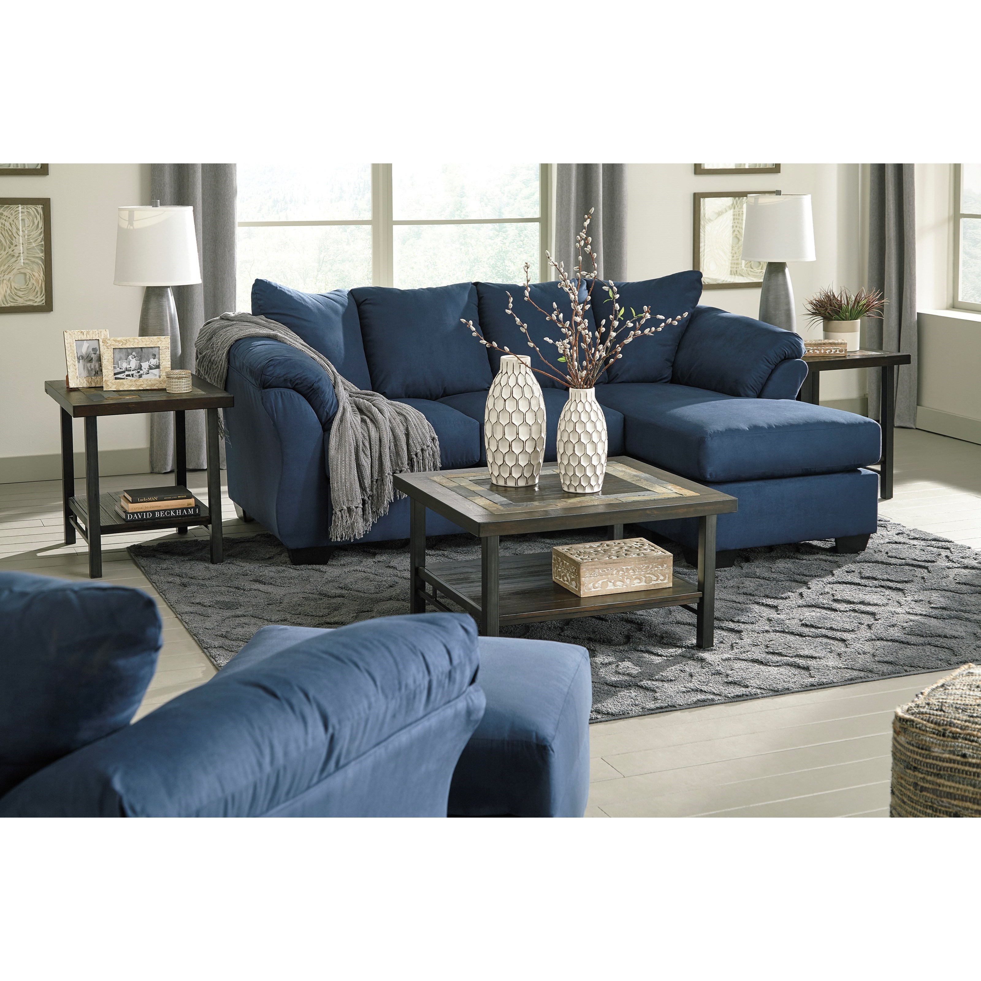 Signature design by ashley 7500725 darcy blue rocker new arrivals recliner